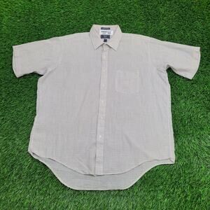 Vintage 80s Arrow Kent Hippie Shirt L/XL 17.5 26x32 Plaid USA